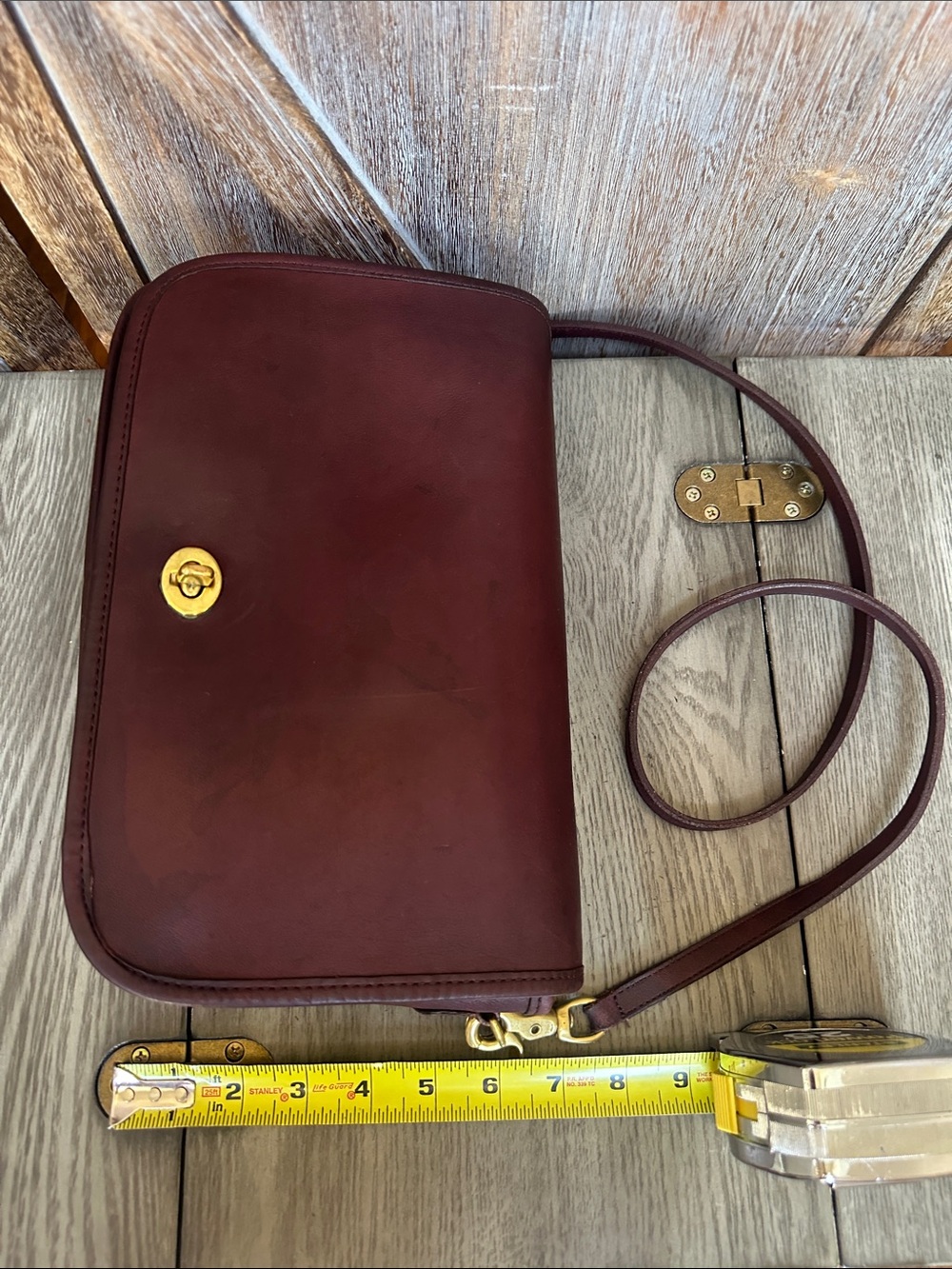 Coach RARE Vintage Oxblood Burgundy Leather Clutch Crossbody HARD TO FIND!! - Picture 13 of 16